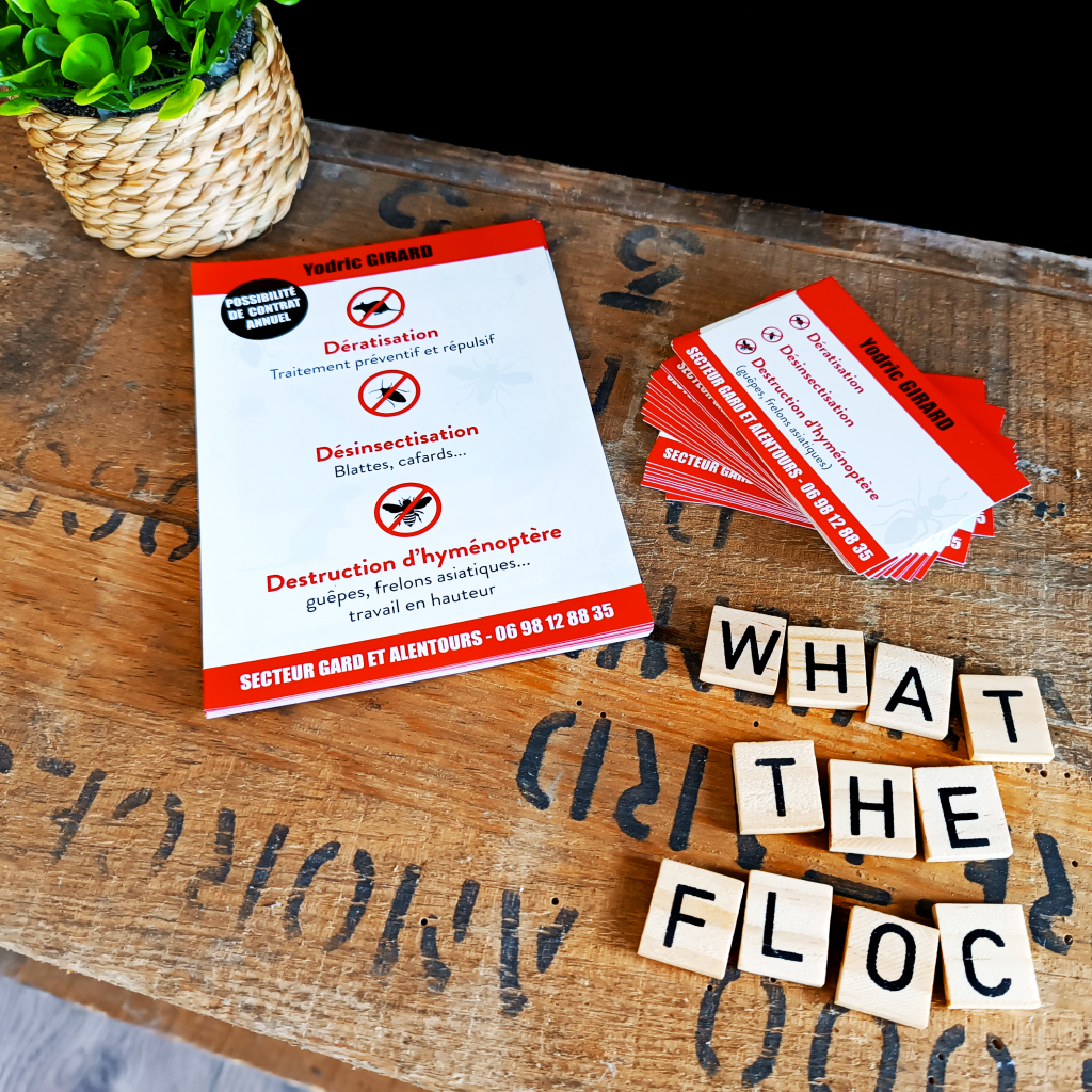 Impression de flyers et cartes de visite pour une société de dératisation dans le gard