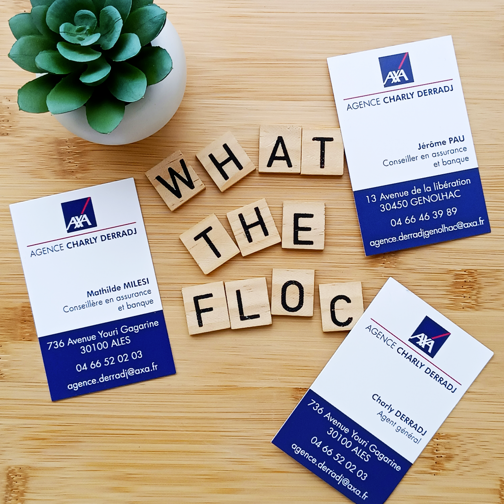 Impression de cartes de visite pour l'agence d'AXA sur Alès