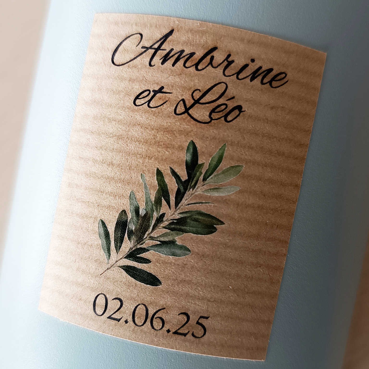 Etiquettes imprimer sur papier kraft pour un mariage sur Nimes