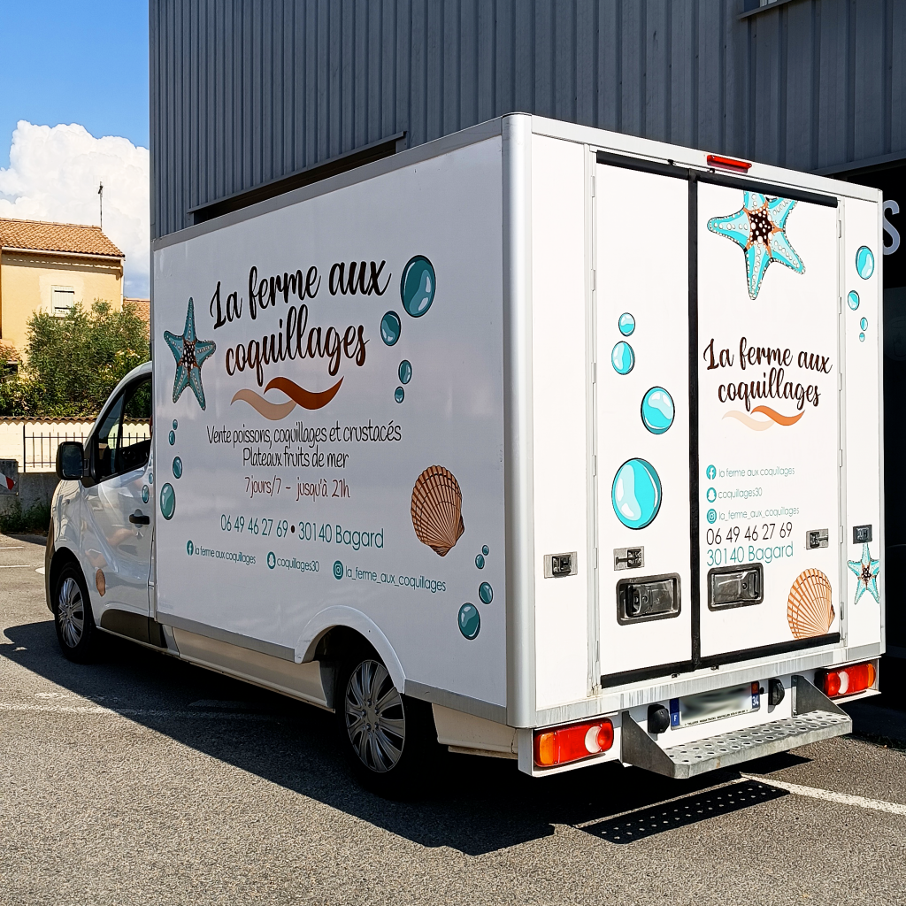 Flocage publicitaire sur remorque frigorifique proche de Nîmes