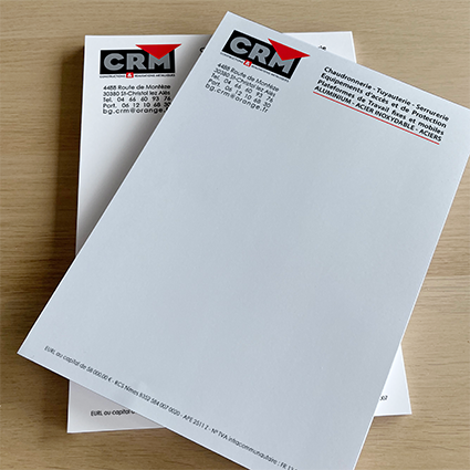 Papier en-tête personnalisé impression sur papier standard pour un garages dans les cevennes proche de Nîmes