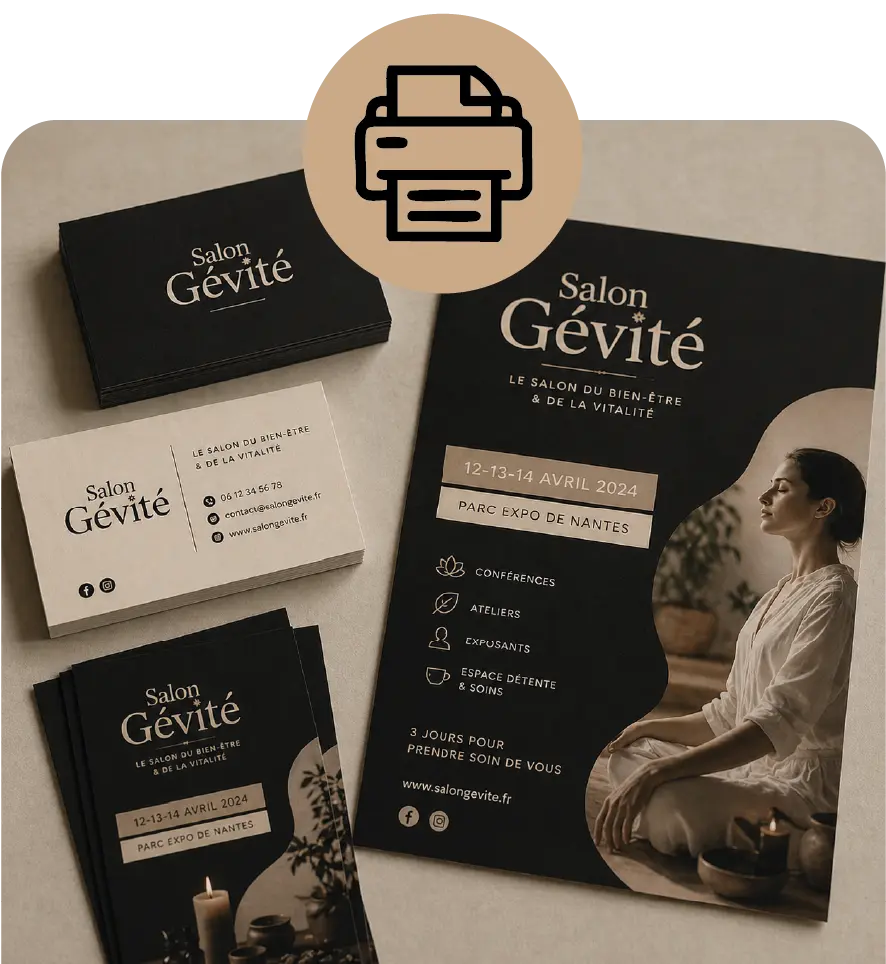 support de communication cartes de visite, flyers, catalogue imprimé à Ales dans le gard