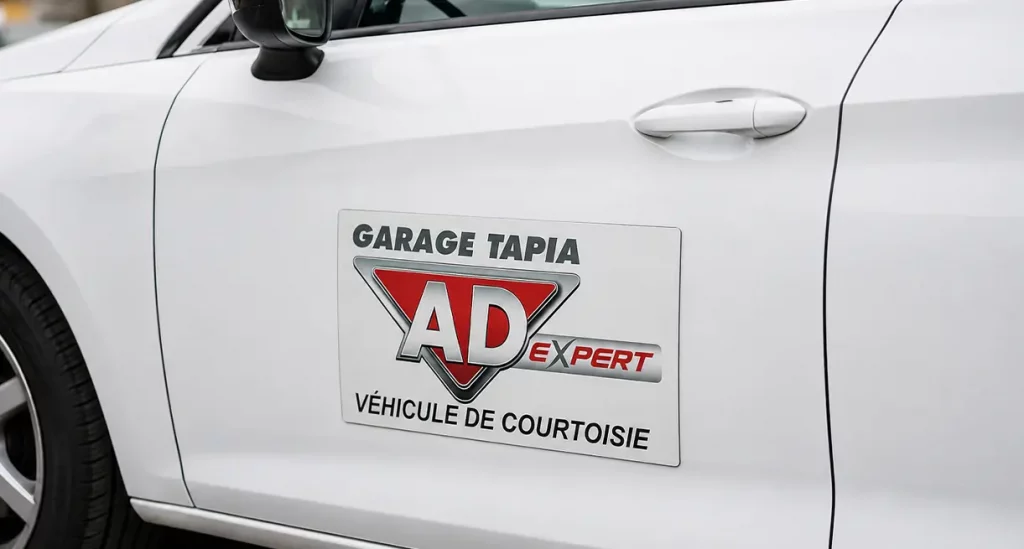 plaque aimanté pour véhicule pour un garage automobile dans le gard