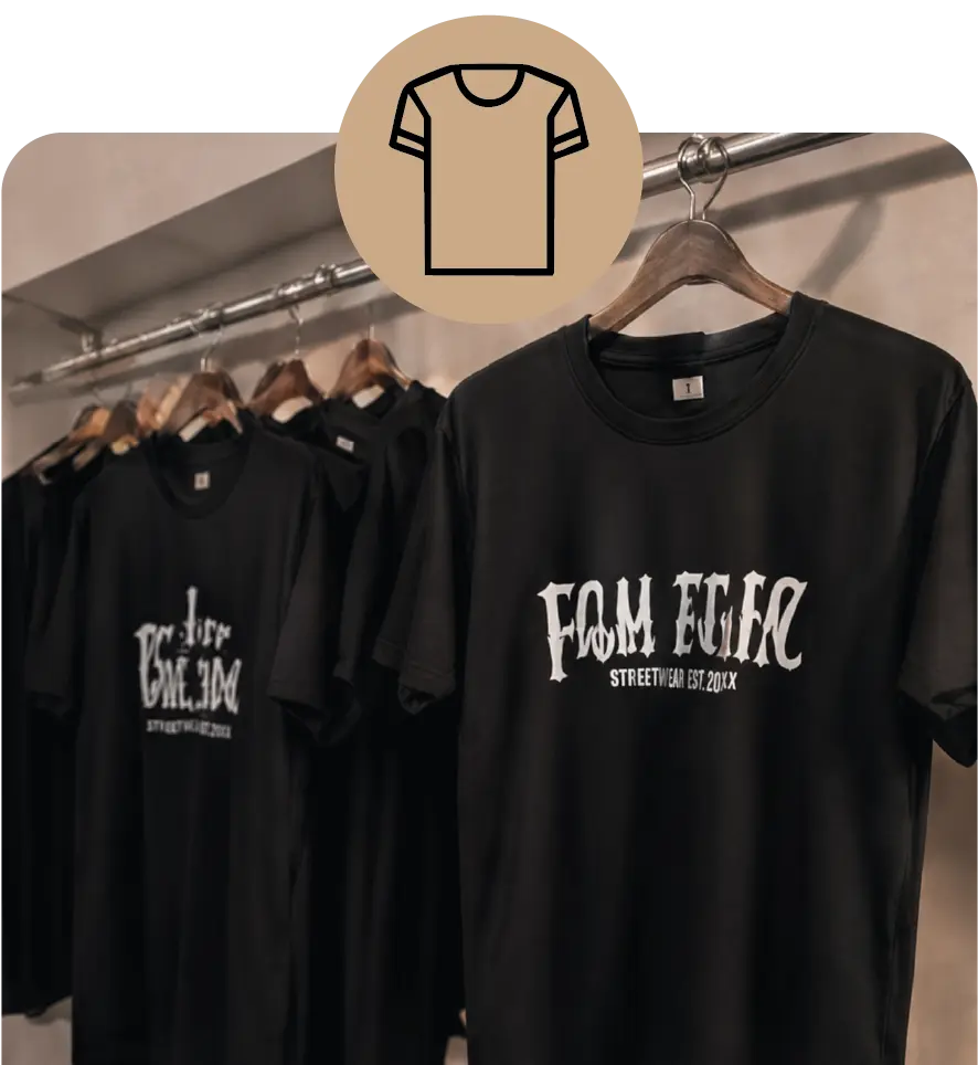 t-shirt pro personnalisé dans le Gard à Alès suspendu sur cintre
