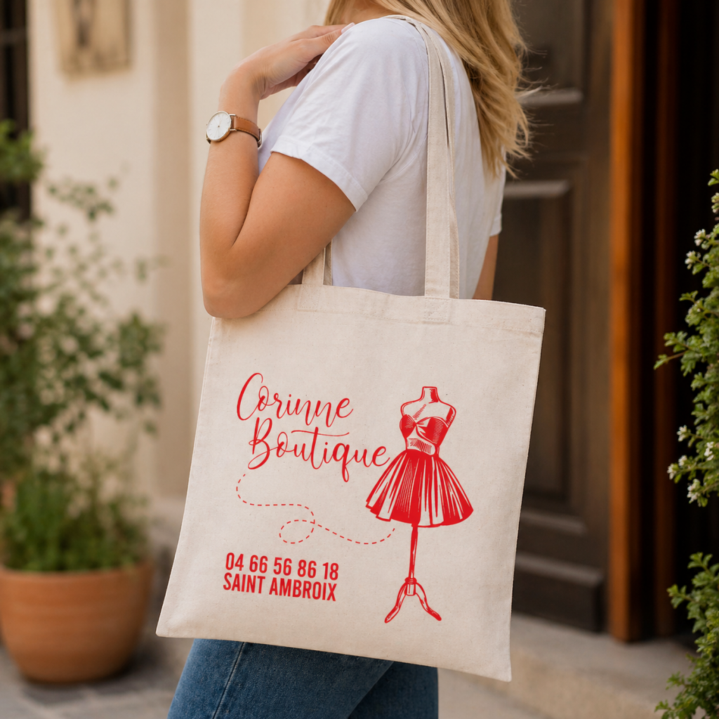 tote bag personnalisé pour une boutique de vetement proche Ardèche