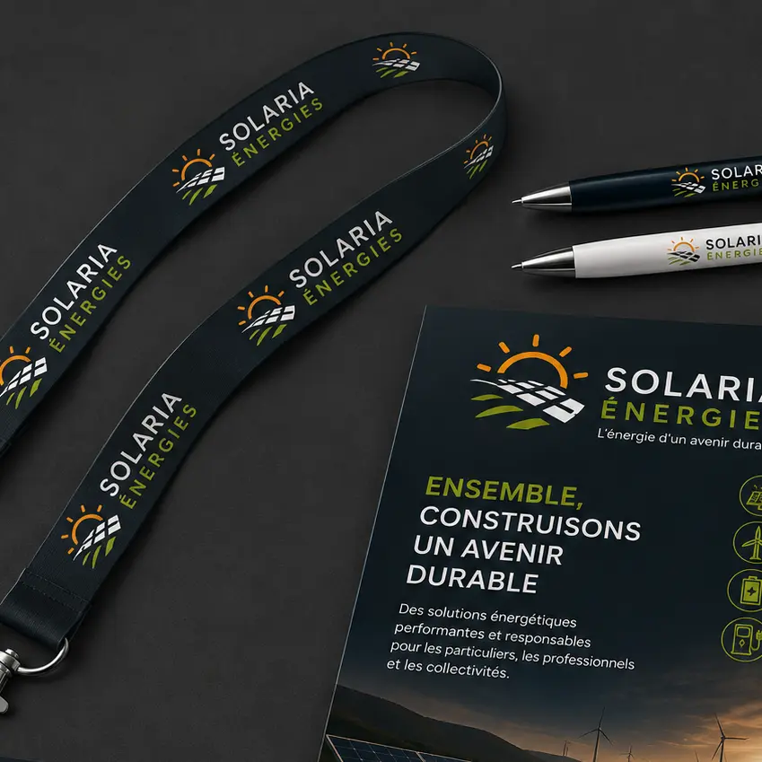 réalisation d'objets publicitaires, goodies pour foire et salon destiné aux professionnels dans le Gard proche de Ales pour une entreprise des énergies renouvelable